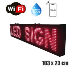 αδιάβροχη-ηλεκτρονική-led-πινακίδα-μονή-κόκκινη-wifi-103x23cm